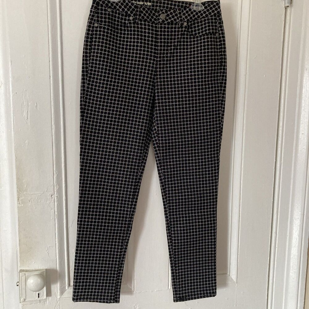 TALBOT'S Heritage  Women's Size 6 Black & White Pants Slim Ankle EXCELLENT COND.